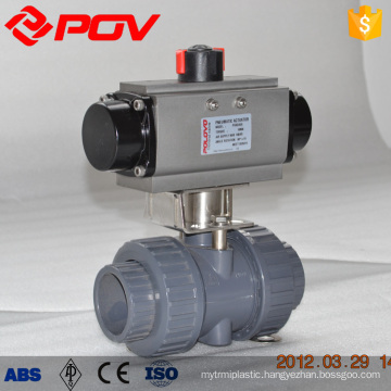 Motorized upvc 3way platic ball valve